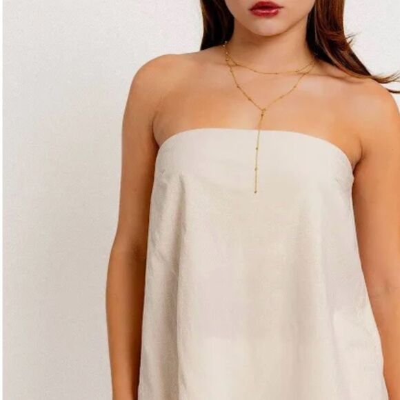 NWT Le Lis Full Length Tube Top In Cream size L - Picture 1 of 9